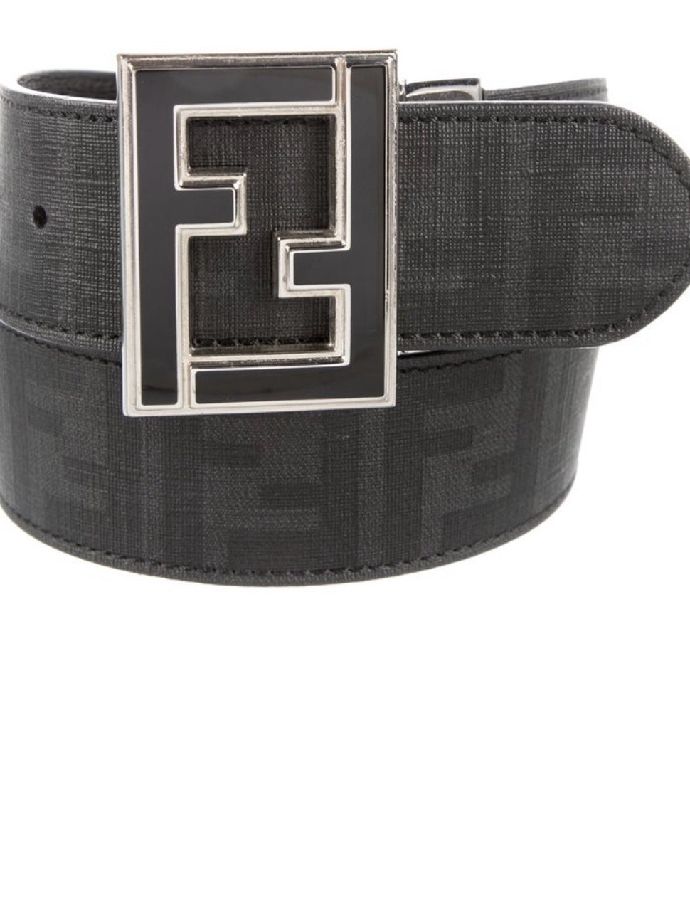 Fendi Men's Black Ff Logo Buckle Belt